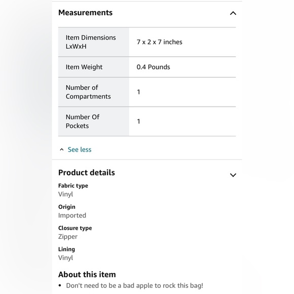 POISONED APPLE PURSE -SMALL - Picture 7 of 7